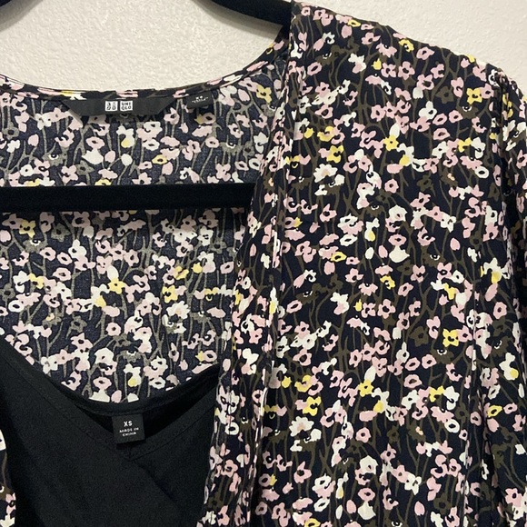 Uniqlo Printed 3/4 sleeve flare dress size XS - Picture 5 of 6